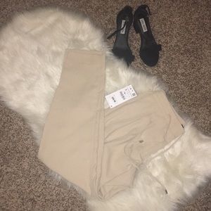 Zara nude drawstring trousers (size S, NWT)